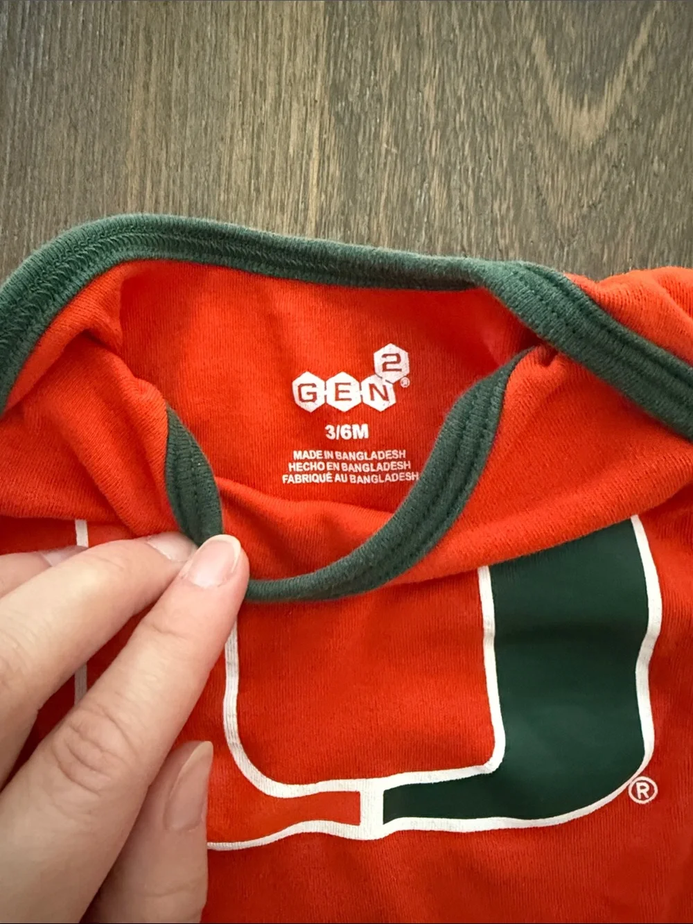 EUC Gen2 Miami Hurricane Onesie 3-6M